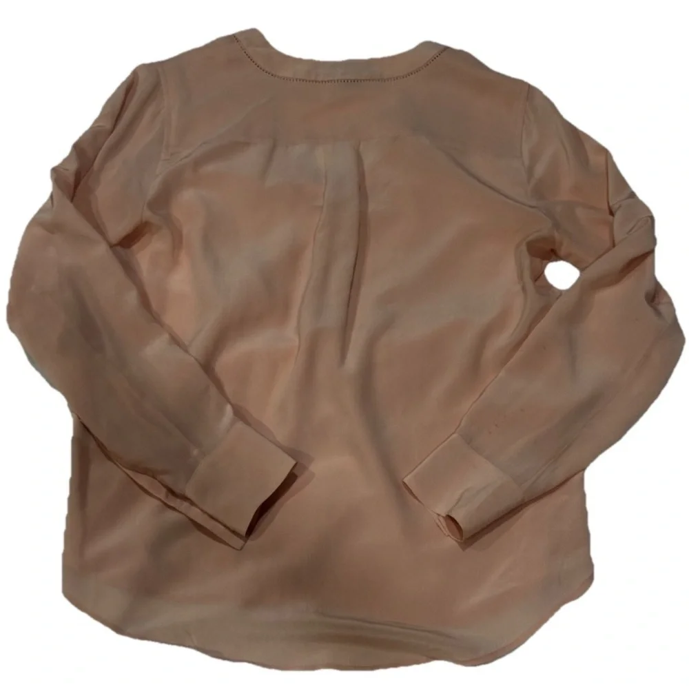 J.CREW Long Sleeve Drapey V-Neck SILK Blouse SZ 4